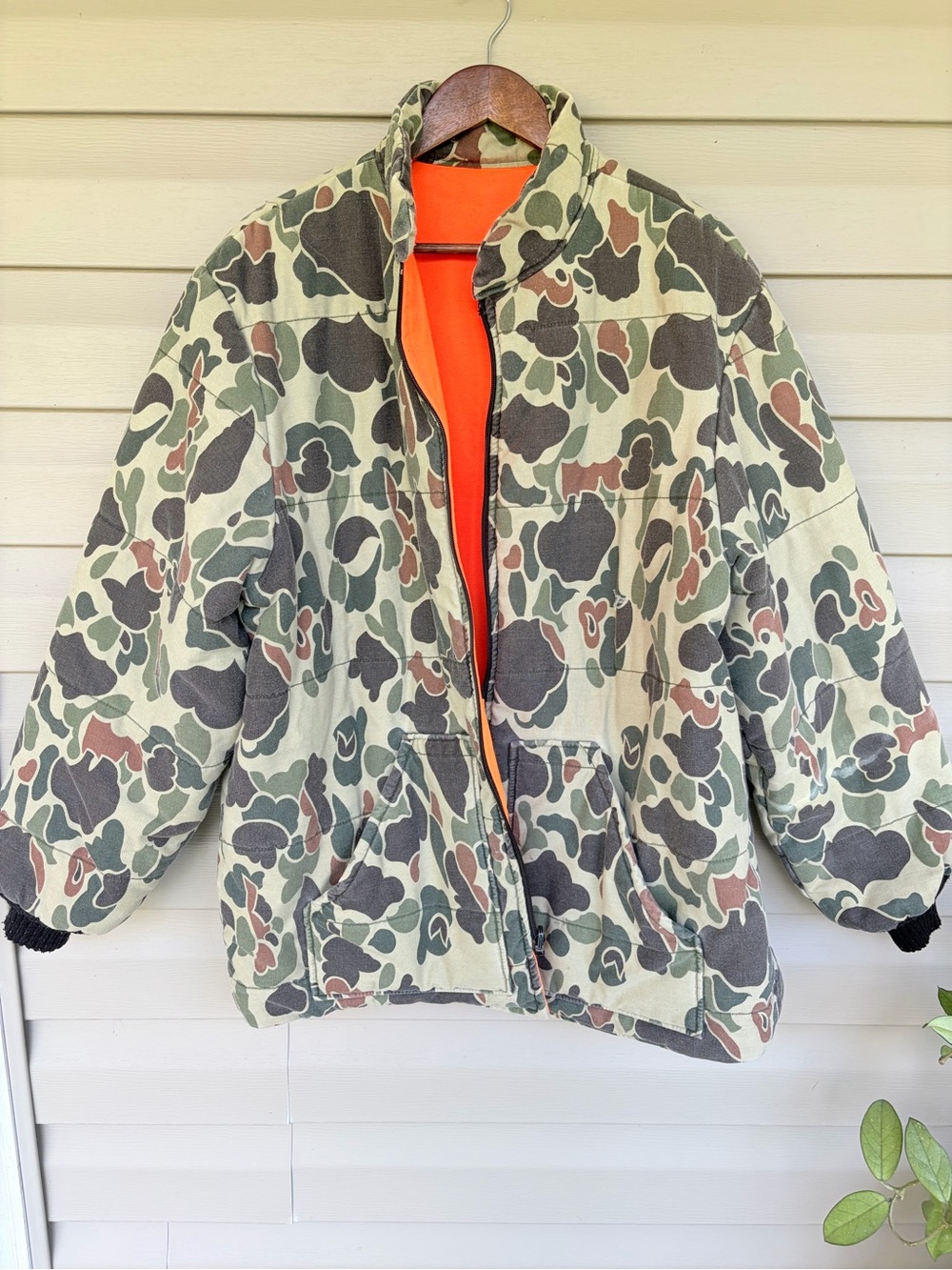 Vintage Walls Frog Skin Duck Hunter Camouflage Reversible Hunting Jacket Camo